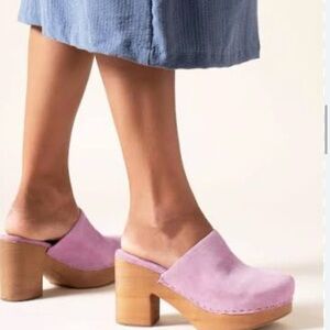 Charlotte Stone Purple Suede Marlo Mules